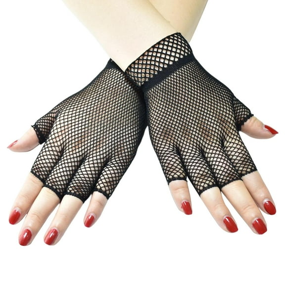 Fish Net Gloves Cosplay Fingerless Gloves Mesh Gloves Halloween Party Gloves