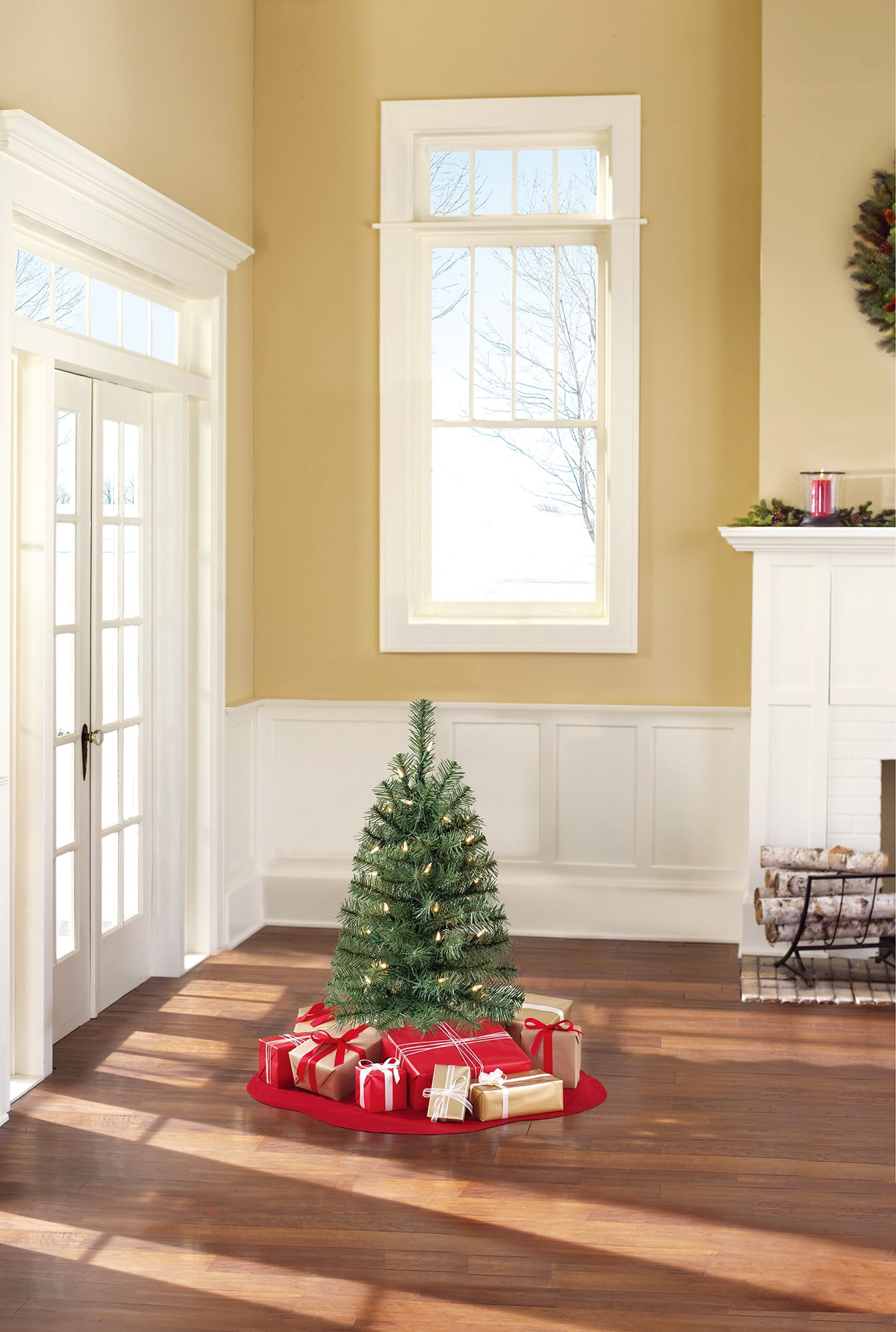 Holiday Time Noble 24" Pre-Lit Regular Full Spruce Christmas Tree - Green, 72 branch tips