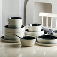 thumbnail image 4 of Stone Lain Elica 12-Piece Dinnerware Set Stoneware, Black and Beige, 4 of 6
