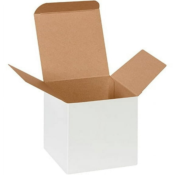 White Reverse Tuck Cartons 4x4x4" - 250-Pack: Stylish & Practical Packaging