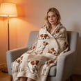thumbnail image 6 of Flannel Throw Blanket with Dog Print Soft Warm Couch Bed Blanket for Living Room Home Decor Pet Lover Gift, 6 of 6