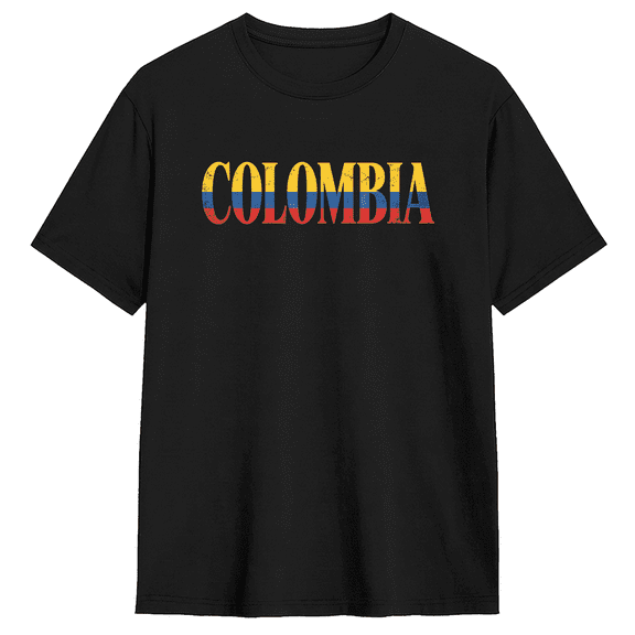 Colombia Flag Cool Graphic Tee For Men And Women, Travel Vacation Cotton Short Sleeves T-Shirt