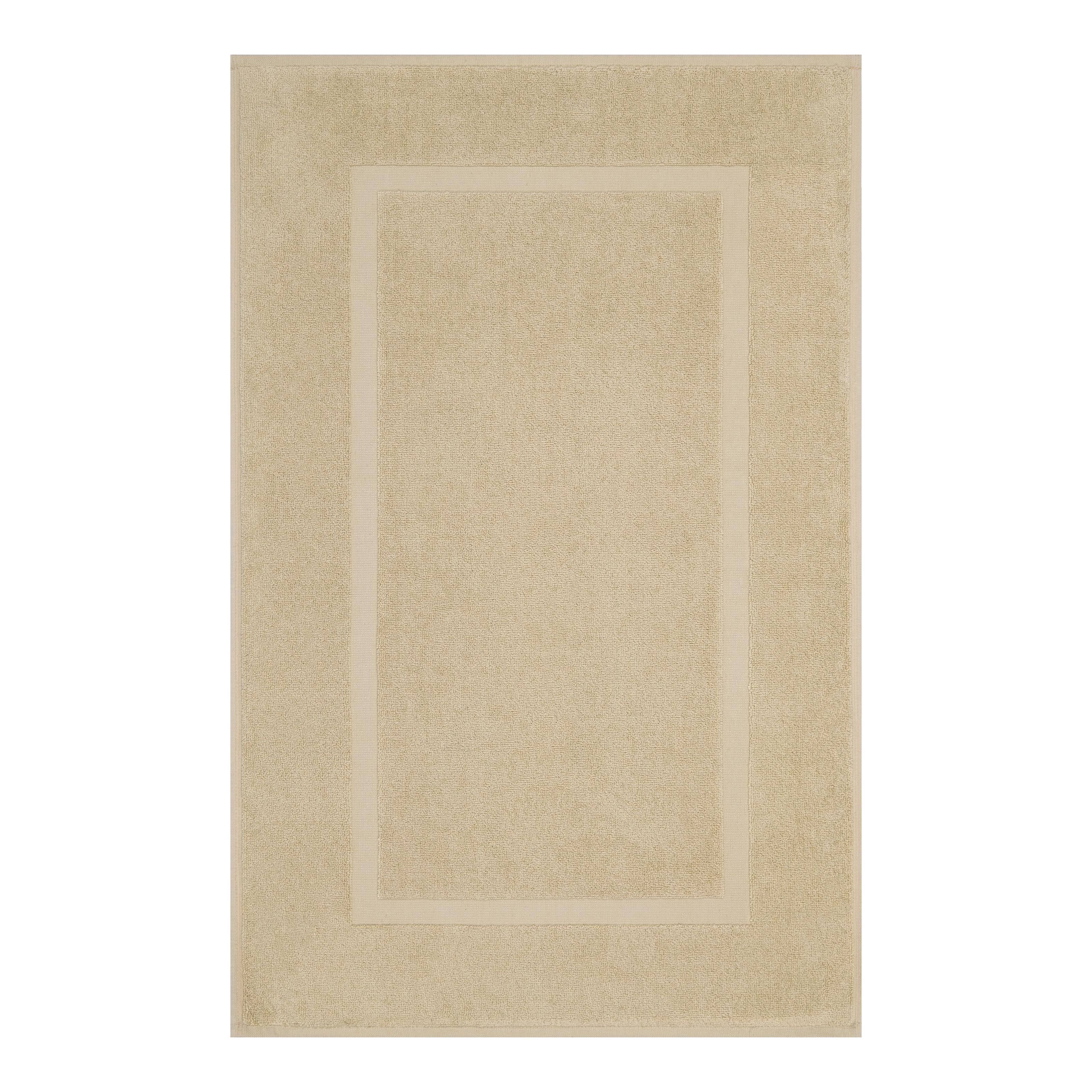 Cotton Paradise 100% Cotton Bath Mats for Bathroom Floor Set of 2 Pack, 20x34 Soft Absorbent Washable Quick Dry Tub Bathmat, Beige