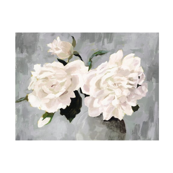 Trademark Fine Art Victoria Borges White Blooms in Gray Vase I Canvas Wall Art