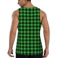 thumbnail image 3 of Fotbe Buffalo Plaid Green Black Pattern Men's Quick Dry Workout Tank Top Gym Muscle Tee Fitness Bodybuilding Sleeveless T Shirt Breathable Workout Shirt-Small, 3 of 9