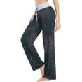 thumbnail image 3 of Women's Blue Moon-red Sun Pajama Pants, Casual Pajama Bottoms Lounge Pants Wide Leg, 3 of 7