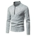 thumbnail image 2 of SWSMCLT Men's Half Zip Fall Thermal High Neck Lined Long Sleeve Sweatshirt Sweater Soft Top Cozy Fitted Zip Pullovers Light Grey 44, 2 of 4