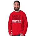 thumbnail image 3 of Funny Father Knows Stressed Pun Men's Long Sleeve Tee T Shirt Brisco Brands X, 3 of 6