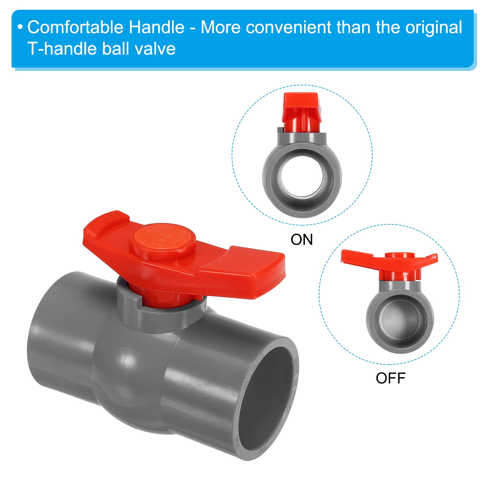 Uxcell Ball Valve, Socket Type Shut-off Valve with Easy to Rotate