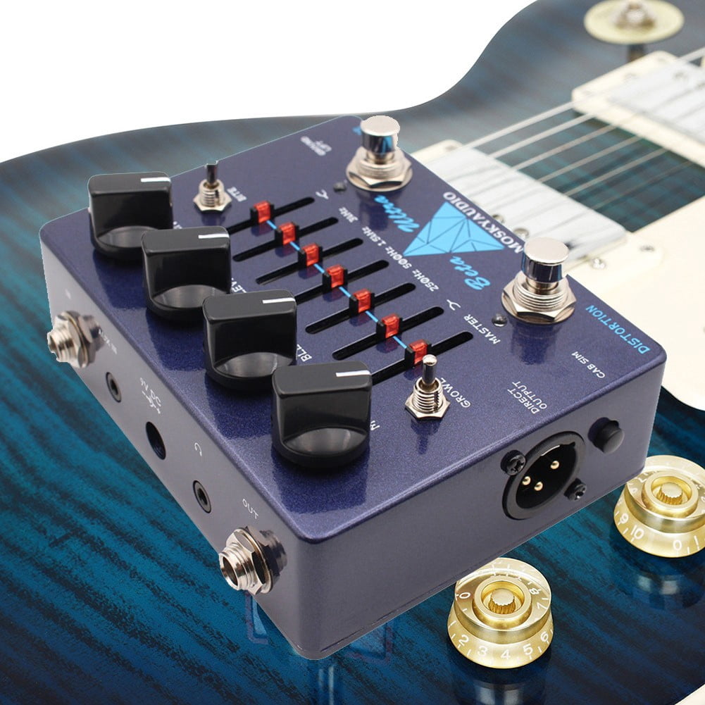 AFQH 1pc Guitar Distortion Preamp Metal Ultra Bass Effector VersatileWith 6-Band EQ & Headphone Output Electric Guitar Accessories