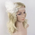 thumbnail image 3 of IDALL Headbands for Women Hair Bands Flapper Feather Headband 1920s Accessories Crystal Beaded Wedding Headpiece Head Scarf A One Size, 3 of 7