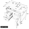 thumbnail image 2 of 36" Bathroom Vanity with Sink, Rubberwood Bathroom Cabinet with 1 Flip Drawer & Adjustable Shelf, 1 Cabinet Door with Built-in Double Shelves & 2 Drawers, White, 2 of 12