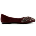 thumbnail image 5 of Ollio Women's Shoes Faux Suede Rhinestone Studded Pointed Toe Ballet Flats F206, 5 of 6
