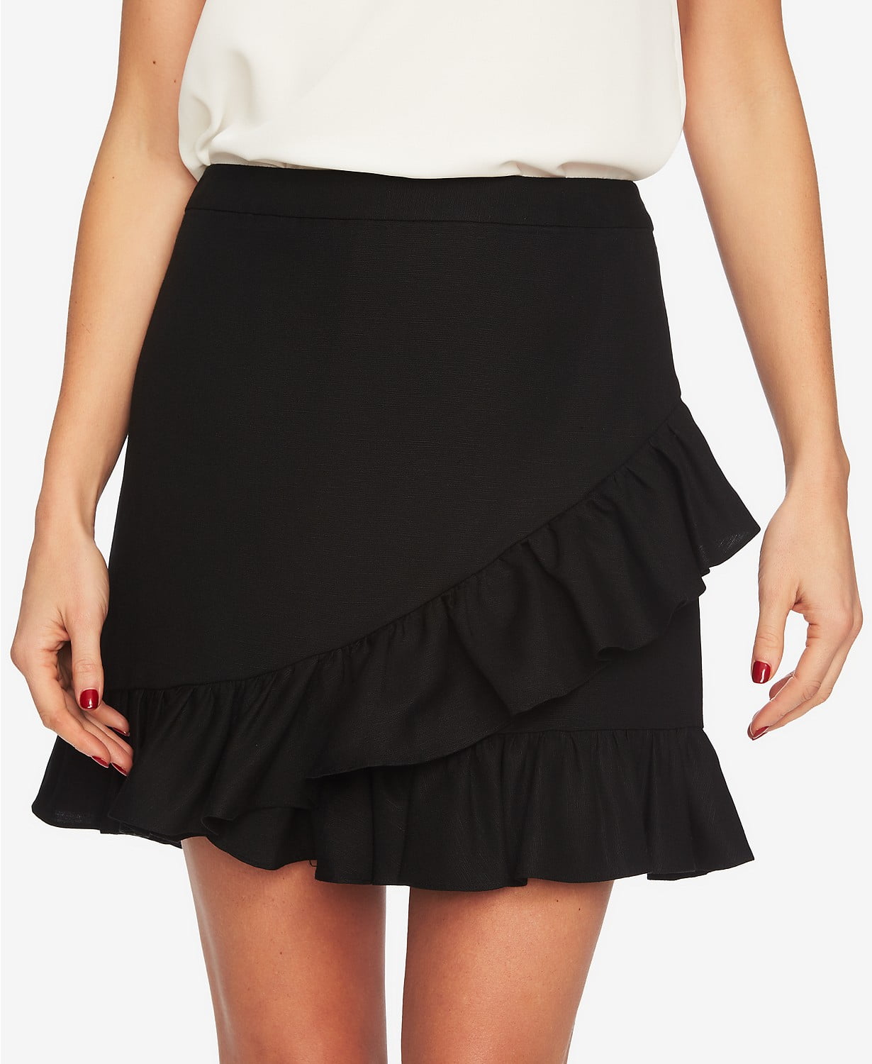 1.STATE - Ruffled-Edge Mini Skirt - Regular - 12 - Walmart.com