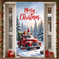 thumbnail image 5 of Decorative Design Merry Christmas Banner Polyester Material Christmas Tree Vintage Truck for Indoor Decoration Holiday Celebration Winter Party, 5 of 9