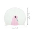 thumbnail image 4 of Gorro de natación de silicona impermeable de dibujos animados de Unique Bargains 7.87"x9.45" 1 Pc Blanco Rosa [León Marino], 4 of 5