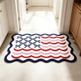 thumbnail image 4 of Clearance! 4th of July USA Bow Flag Bath Rugs, 35"x24" Red White Blue Decorative Bathroom Mat, Independence Day Embroidered Patriotic Lumbar Decor, Gift for Mom Dad Friend Family, 4 of 8