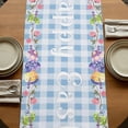 thumbnail image 5 of Table Runners 72 Inches Long Dress Scarves, Easter Bunny Gnomes Farmhouse Kitchen Table Runner, Coffee Tablerunners, Spring Easter Eggs Floral Blue Plaid 14x72 Inch, 5 of 9