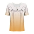 thumbnail image 6 of HomeDM Womens Plus Size Tops Summer Short Sleeve T-Shirts Button Down Crew Neck Dressy Casual Pleated Pullover L-5XL, 6 of 6