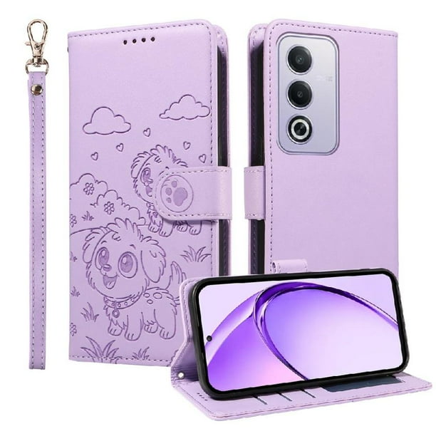 Funda Cartera GANGXUN con Diseño de Perrito en Relieve para OPPO A3 Pro 5G , Protección 360° con Ranuras y Correa Desmontable