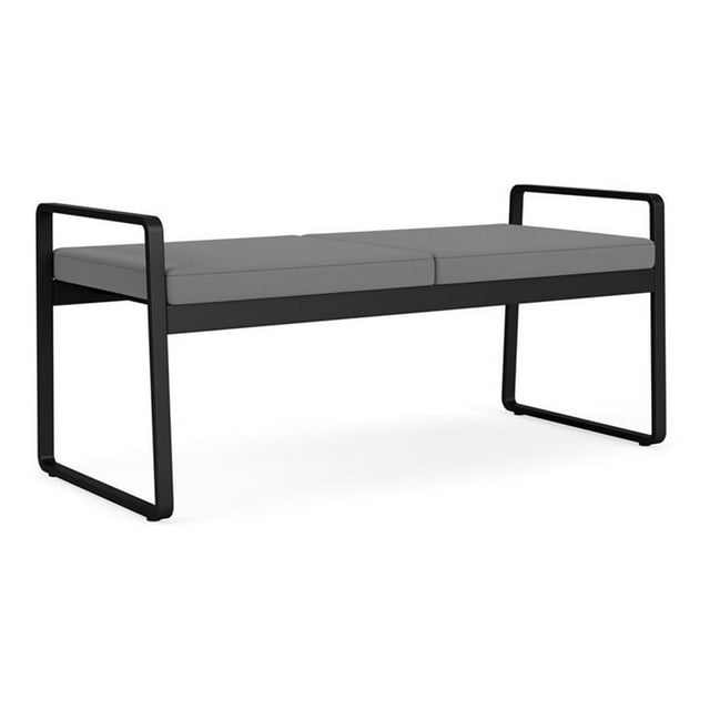 Banc 2 Places pour Réception et Salle d'Attente Gansett / Acier Noir / Gris Pâle