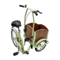 thumbnail image 5 of Tricycle Three wheel bike Trike, 16 Inch Wheels with Front Wood Cargo Rack for Small Pet, Dog, Cat and Beginners, Beige/Green, 5 of 14