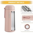 thumbnail image 3 of 8 oz Water Bottles Made of 304 Stainless Steel, Small Water Bottles Double Wall Vacuum Insulation for Hot&Cold Drinks, Water Bottle Purse with Carry Handle - 100% Leakproof(Pink), 3 of 14