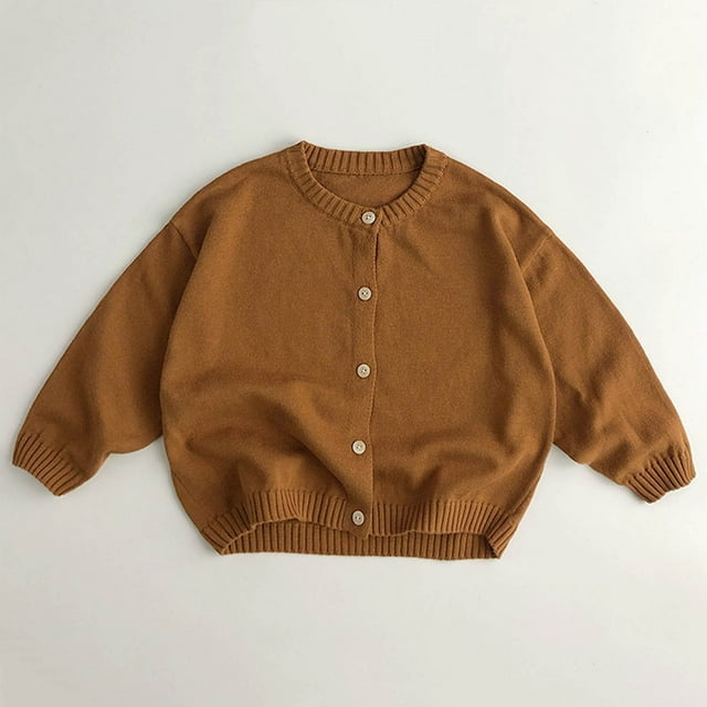 Cowsor Unisex Boys Girls Cardigans Sweater V-Neck Long Sleeve School Uniforms Button Knit Tops