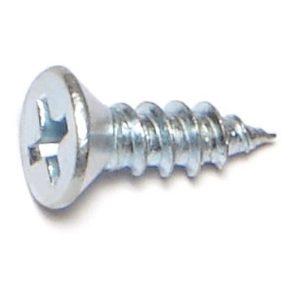 #7 x 1/2" Zinc Plated Steel Phillips Flat Head Hinge Screws