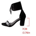 thumbnail image 7 of Rokment Womens Sparkly Rhinestones Dressy Sandals High Heels for Ladies Bride Wedding Fashion Glitter Black Suede Open Toe Chunky Block Heeled Ankle Strap Summer Dress Pumps E Size 6, 7 of 7