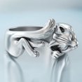 thumbnail image 4 of Anillo de gato, anillo de dedo ajustable con forma de animal lindo plateado en plata, regalo de gato, 4 of 5