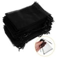 thumbnail image 3 of 100 bolsas de organza transparente para regalos de boda con cordón, bolsas de malla para joyería, fiestas, joyas, festivales, maquillaje, color negro., 3 of 7
