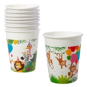 Procos Jungle Animals Birthday Party Kit with Plates, Cups, Napkins, Invitations & Tablecloth – FSC Certified