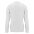 thumbnail image 5 of Pxiakgy t shirts for men Men's Round Neck Cotton Solid Button Long Sleeved T Shirt Casual Bottom Shirt mens t shirts mens tops White + XXL, 5 of 5