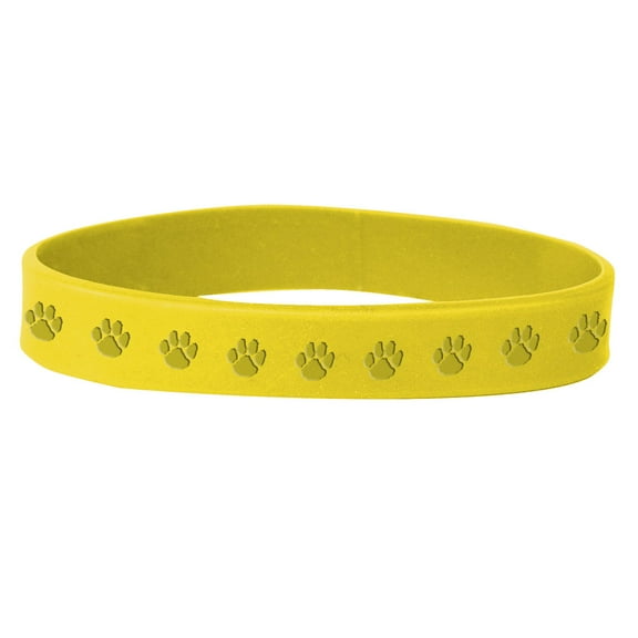 Set of 100 Wristbands - Paws (Yellow)