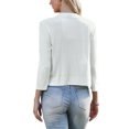 thumbnail image 3 of INSPIRE CHIC 3/4 Sleeve Cropped Cardigan for Women's Knit Sweaters Lightweight Open Front Bolero Shrug L White, 3 of 6