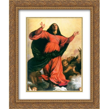 Titian 2x Matted 20x24 Gold Ornate Framed Art Print 'The Assumption of the Virgin [detail: 2]'