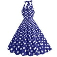 thumbnail image 3 of Jacenvly New Halloween Dress Women's Fashion Court Contrast High Collar Polka Dotted Large Dress Women Party Dresses Blue Xxl, 3 of 6