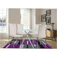 thumbnail image 2 of JERFIT 5-Piece Modern Dining Set with Glass Table and 4 Upholstered Chairs, White and Chrome for Small Space, 2 of 6