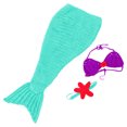 thumbnail image 2 of Disfraz de sirena para bebé tejido a crochet, ropa de sirena para bebé tejida a mano, accesorios de fotografía de lana para recién nacidos, 2 of 7