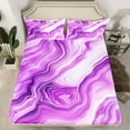 thumbnail image 2 of jejeloiu Abstract Fulid Artwork Bed Sheets,Modern Aesthetic Art King Sheets,Purple White Sheet Set For Girls Kids,Ultra Soft Home Decor,4pcs, 2 of 7