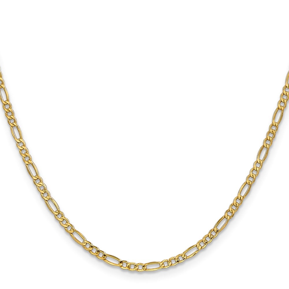 14k Yellow Gold Semi-Solid Lightweight Figaro Chain Necklace 14k Yellow Gold Semi-Solid Lightweight Figaro Chain Necklace