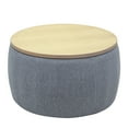 thumbnail image 3 of Ottomans With Storage Round Storage Ottoman, 2 in 1 Function, Work as End table and Ottoman, Dark Grey (25.5"x25.5"x14.5"),Large Ottomans, 3 of 4