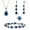 Sapphire Ring 6, variant on Womens 4 Pc Water Drop Jewelry Set, 925 Sterling Silver, Sapphire CZ, Ring 6