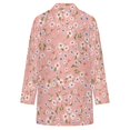 thumbnail image 5 of Women's Plus Size Pink Ditsy Floral Cardigan, Long Sleeve Open Front Tunic with Pockets, 5 of 8