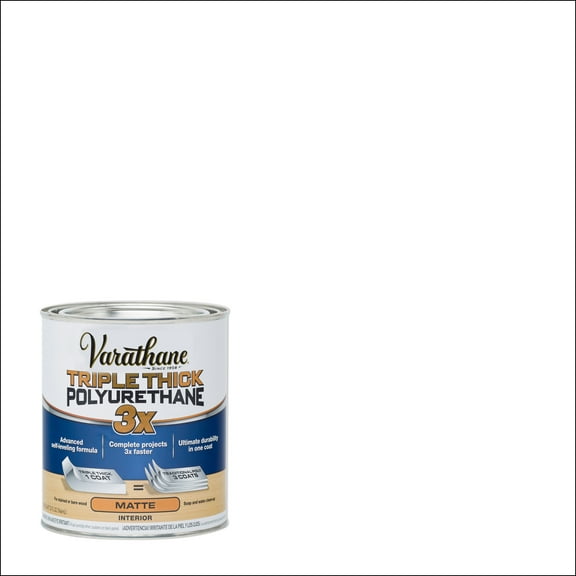 Clear, Varathane Triple Thick Matte Polyurethane-304588, Quart