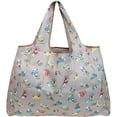 thumbnail image 2 of Wrapables Large Foldable Tote Nylon Reusable Grocery Bag, 3 Pack, Playful Animals, 2 of 7