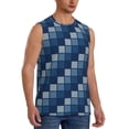 thumbnail image 2 of Fotbe Men's Pixel Grid Print Men's Sleeveless Muscle Tank Tops Casual T-Shirts for Gym Workout Beach-Small, 2 of 8
