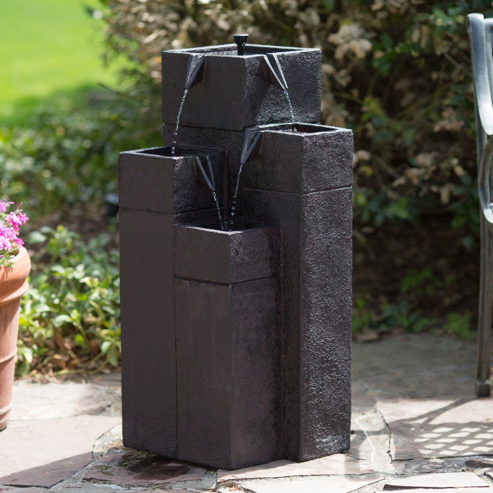 Smart Solar Square Solar Garden Outdoor Fountain by