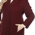 thumbnail image 5 of White Mark Women's Long Sleeve Classic Double-Breasted Walker Coat, 5 of 6